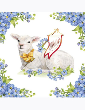 Serwetki papierowe Baranek Wielkanocny, 33x33 cm, 20 szt