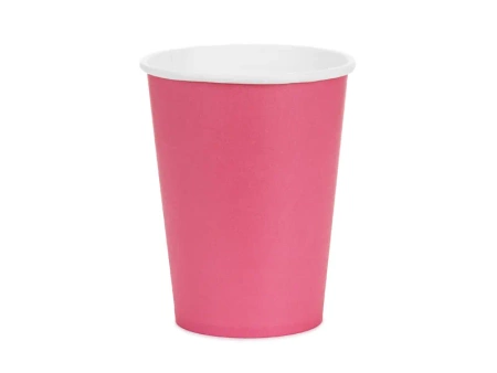 Kubeczki papierowe, ciemny różowy, 250ml