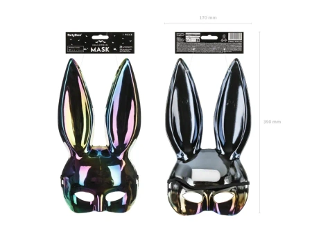 Maska Królik, 16.5x34cm, czarny