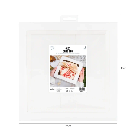 Pudełko na ciasto z przezroczystym okienkiem 35 x 35 x 15 cm 1 szt.