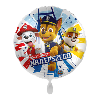 Balon foliowy 18" - Wszystkiego najlepszego Psi Patrol