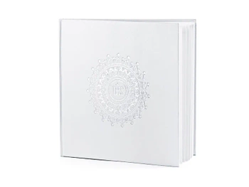 Zaproszenia komunijne z ornamentem, srebrny