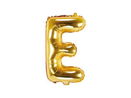 Balon foliowy Litera ''E'', 35cm, złoty