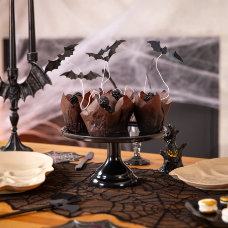 Toppery na tort Halloween Nietoperze DIY 6 szt.
