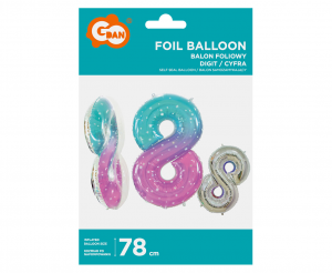 Balon foliowy Cyfra 8, Kosmos, 78 cm