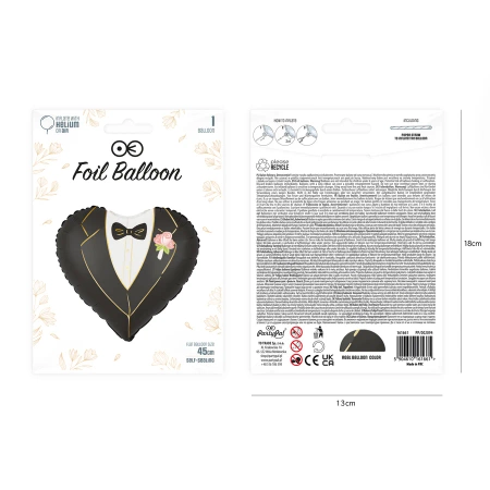 Balon foliowy serce Pan Młody 18"
