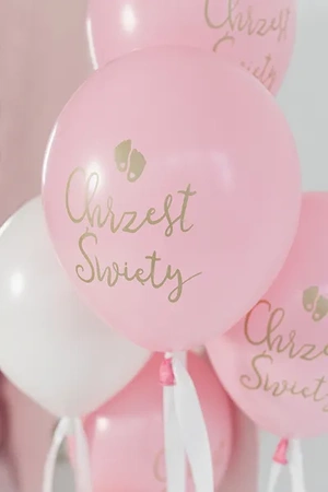 Balony Eco 33 cm, Chrzest Święty, rumiany różowy