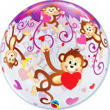 Balon Bubble Deco "Monkey Love" 22''