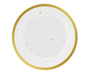 Talerzyki papierowe Celebrate (złote), 18 cm/ 6 szt.