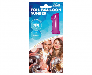 Balon foliowy "Cyfra 1", różowa, 35 cm