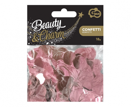 Konfetti foliowe B&C Kółeczka, 1.5 cm, 18g, różowo-złote
