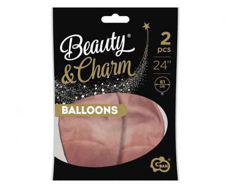 Balony Beauty&Charm, platynowe różowo-złote 24"/ 2 szt.