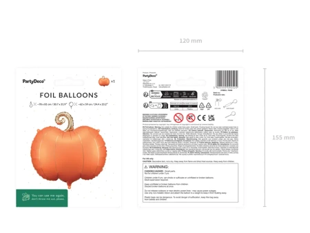 Balon foliowy Dynia, 62x59 cm