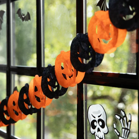 Girlanda Halloween Dynie pomarańczowo-czarna 300cm