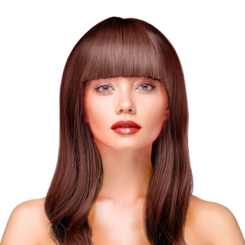 Peruka imprezowa włosy długie proste brązowe
