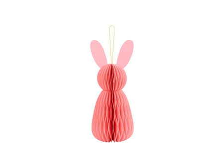 Dekoracja papierowa honeycomb Króliczek, różowy, 30 cm