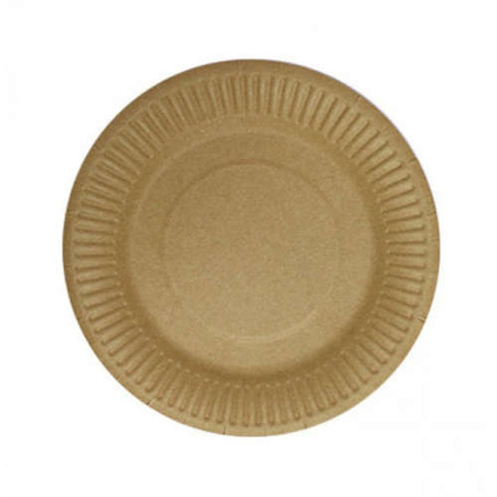 Talerzyki papierowe 20szt eko,brązowe 23cm