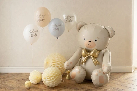Balony 30 cm, Welcome Baby, mix niebieski, 6 szt