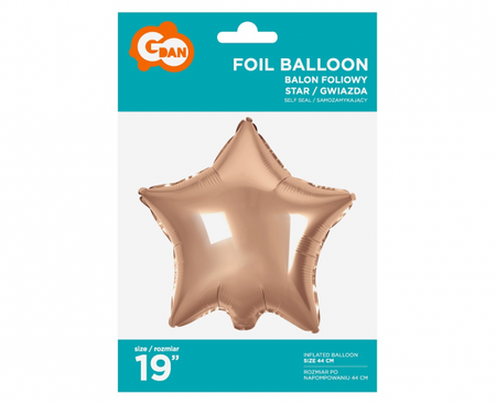 Balon foliowy "Gwiazda", różowo-złota 19"