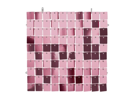 Panel cekinowy, kwadraty, jasny różowy, 30x30 cm