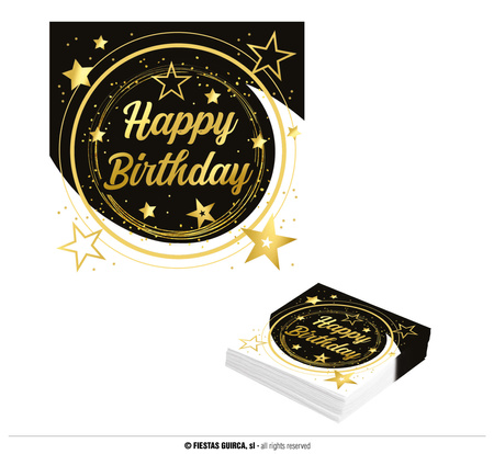 Serwetki Happy Birthday, 12 szt,, 33 cm.