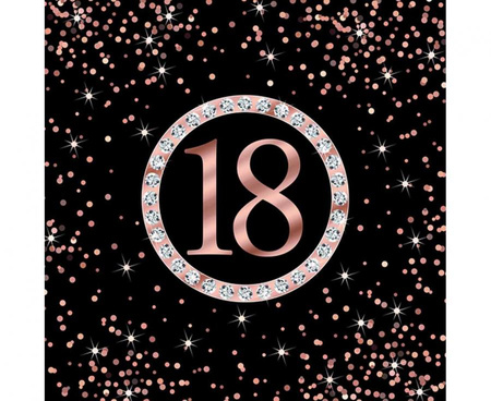 Serwetki Papierowe 18 Rose Gold , 33 x 33 cm , 20 szt 