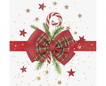 Serwetki papierowe „"Kokardka z laską cukrową", 33×33 cm ,(20 szt)