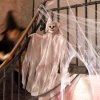 Dekoracja Halloween wiszący Duch Szkielet szary