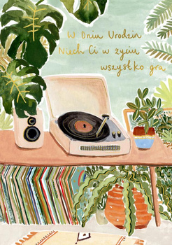 Kartka urodzinowa Urodzinowy Gramofon