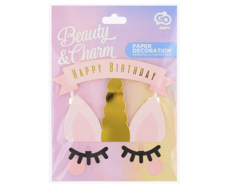 Dekoracja papierowa na tort Jednorożec