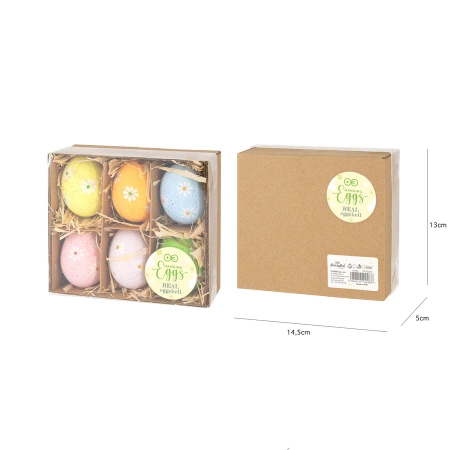 Dekoracje Wielkanocne Naturalne Wydmuszki białe kwiatki mix 6 szt.