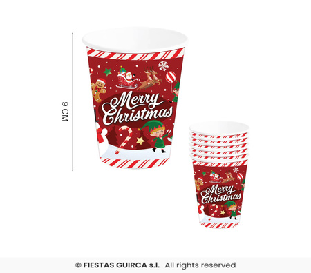 Kubeczki Merry Christmas 6 szt, 240 ml