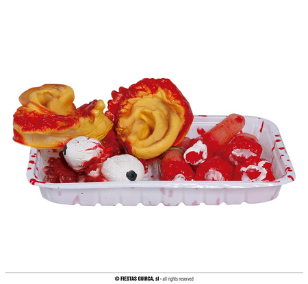 Sztuczne częsci ciała na tacce