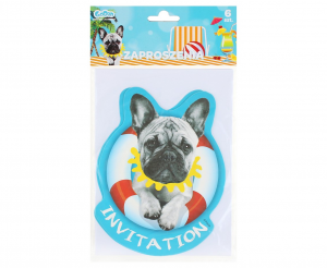 Zaproszenia z kopertami "Hawajskie Party", 6 szt.