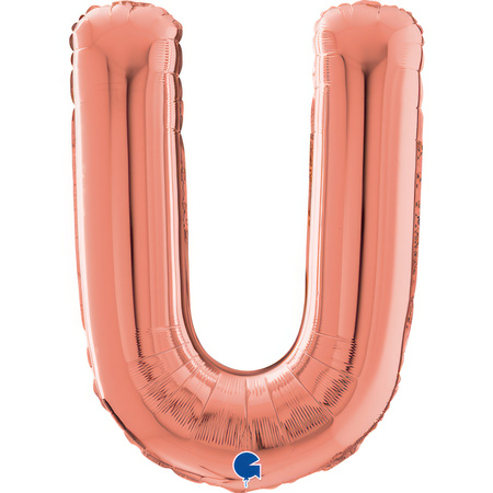 Balon Grabo 26'' Litera U różowe - złoto, 66cm 