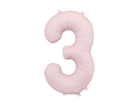 Balon foliowy Cyfra ''3'', 86cm, jasny różowy
