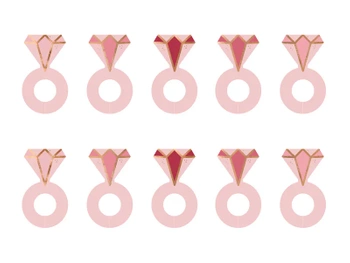 Znaczniki na kieliszki Pierścionki, 4x6.5 cm, mix