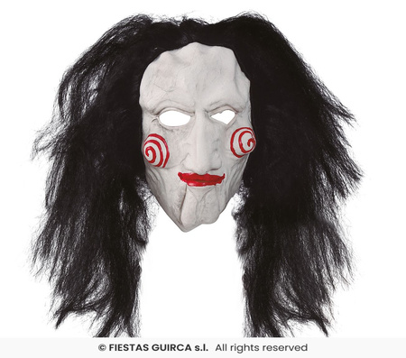 Maska lateksowa z włosami "Marionetka"