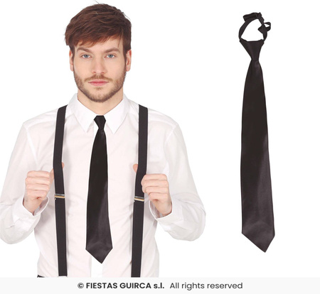 Czarny Krawat, 45cm