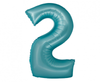 Balon foliowy Smart, Cyfra 2, j. niebieska matowa, 76 cm