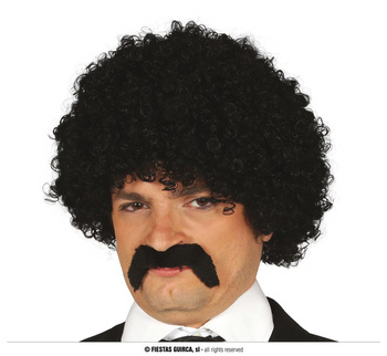 Peruka Afro z wąsami