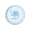 Papierowy talerzyki Baby Shower Słonik niebieski 6 szt., 18 cm