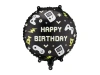 Balon foliowy pastylka Happy Birthday, 35x35 cm, mix