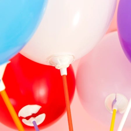 EKO Patyczki do balonów z zatyczką papierowe białe 100szt.