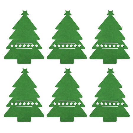 Podkładki świąteczne pod sztućce Choinka zielone 6szt.