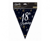 Girlanda papierowa Beauty&Charm z flagami "18", 28x270 cm