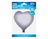 Balon foliowy "Serce", srebrne, 18"