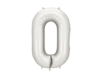 Balon foliowy Cyfra ''0'', 86cm, srebrny