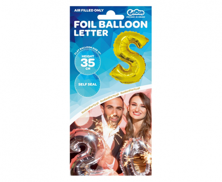 Balon foliowy "Litera S", złota, 35 cm