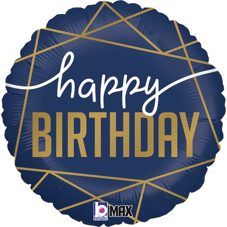 Balon Grabo 18" Navy Birthday